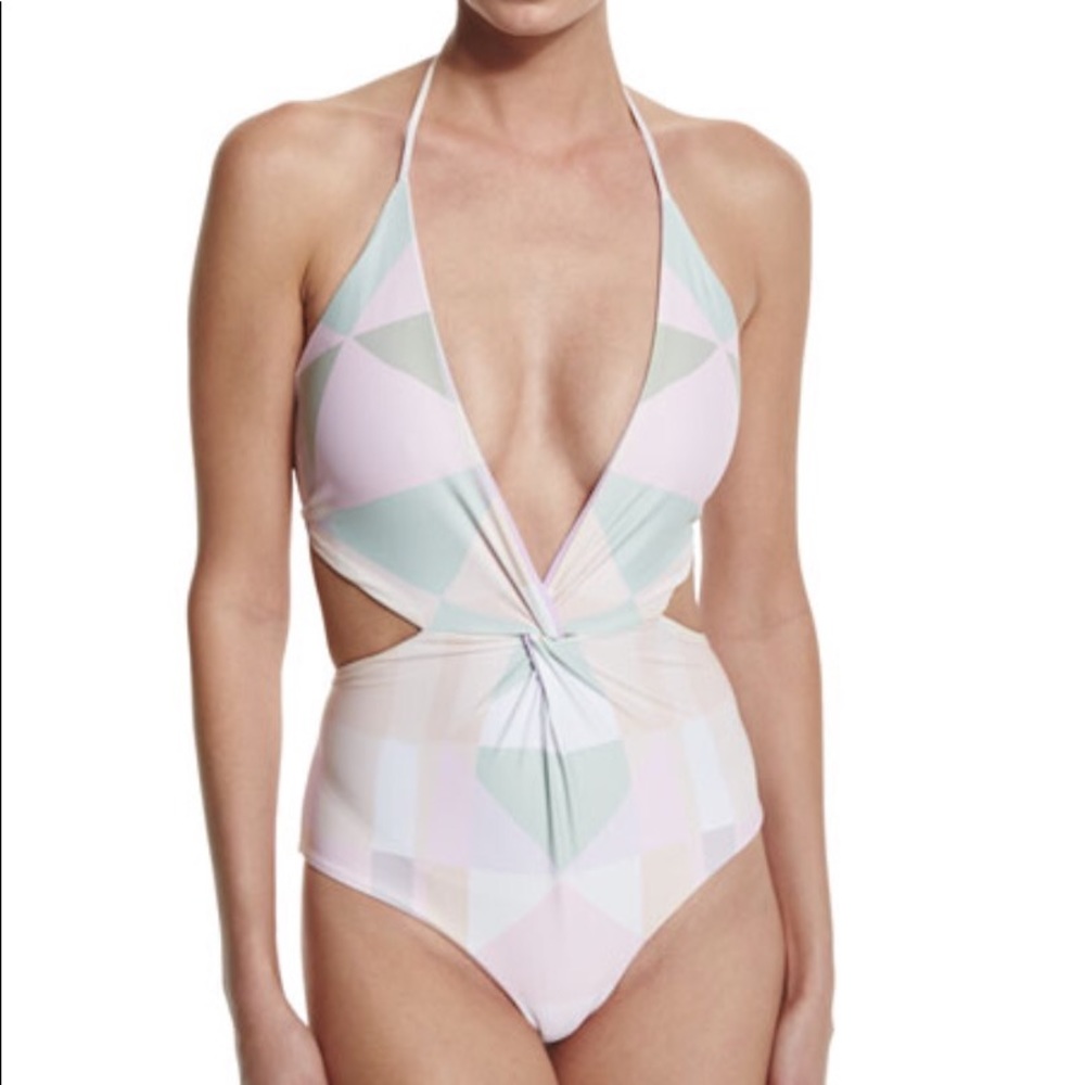 DIAMOND FRONT TWIST SUIT by Mara Hoffman